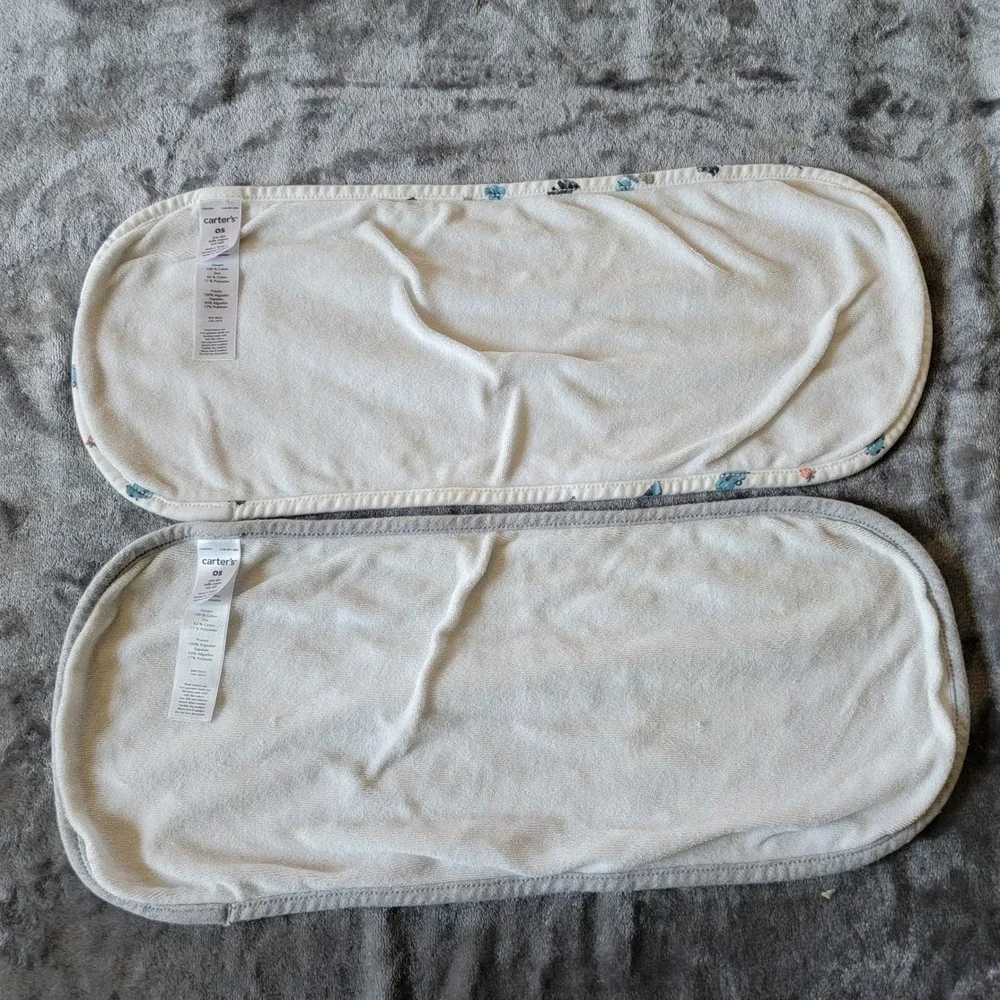 Bundle 2-Carter's Burp Cloths Kids OS Grey White Good Camping Bear Tent 702